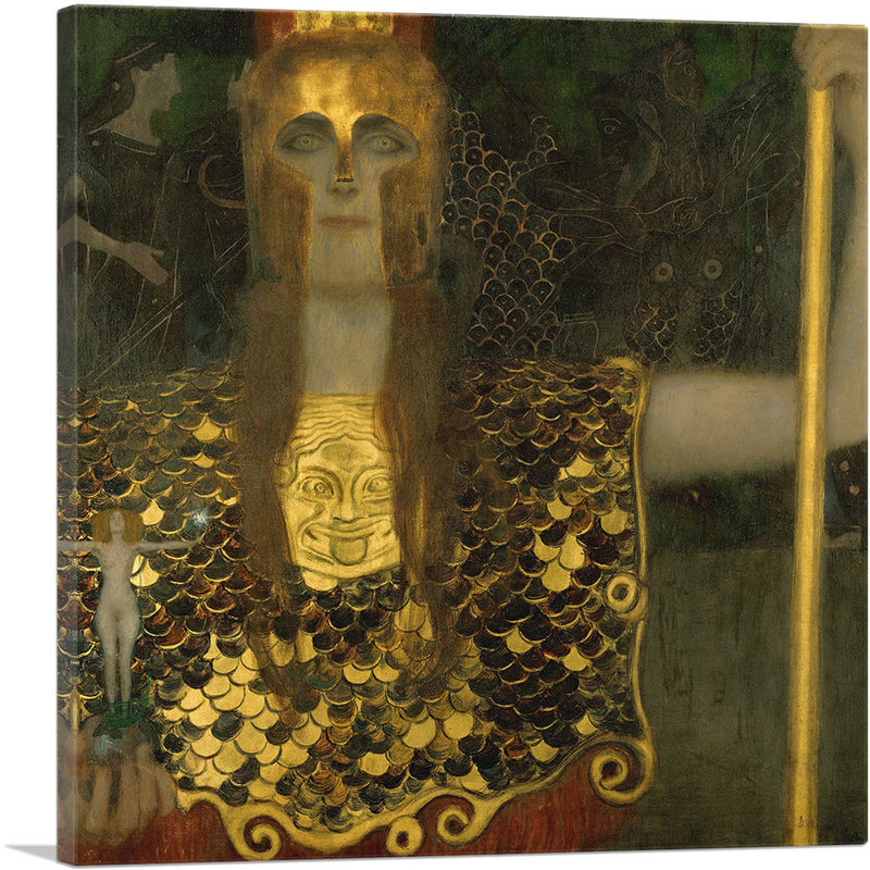 «Pallas Athene 1998» par Gustav Klimt, reproduction d'art sur toile tendue, H 12 po x l 12 po x P 0,75 po