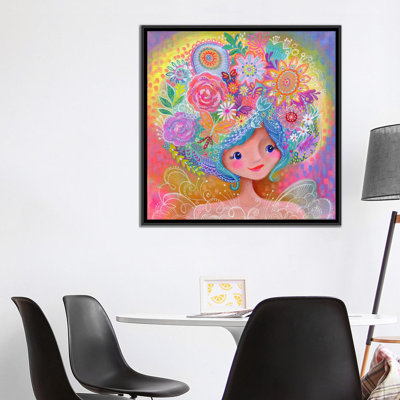 « jardin fée », reproduction de peinture à l’aquarelle sur toile tendue