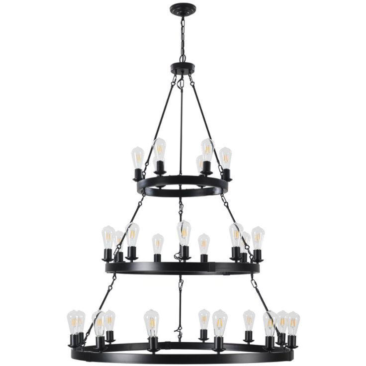 27 - Light Wagon Wheel Chandelier
