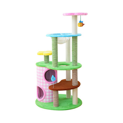 4 Tiers Cat Tree with Condons,Perch,Scratching Posts