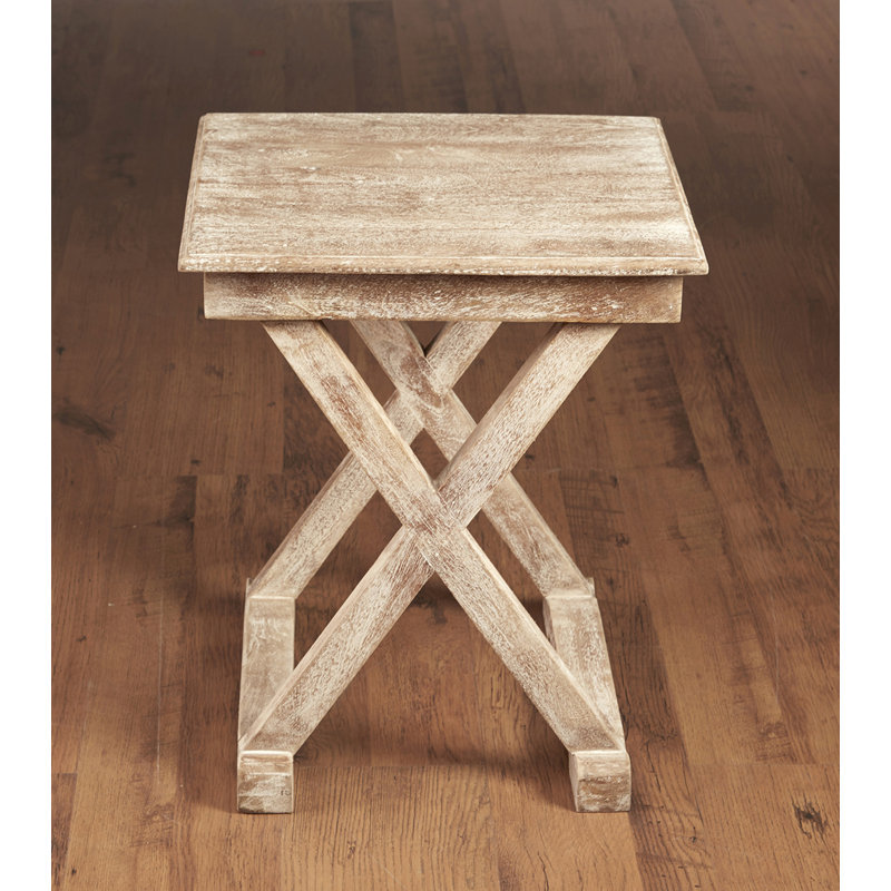 Table de bout Rickey, Blanc délavé