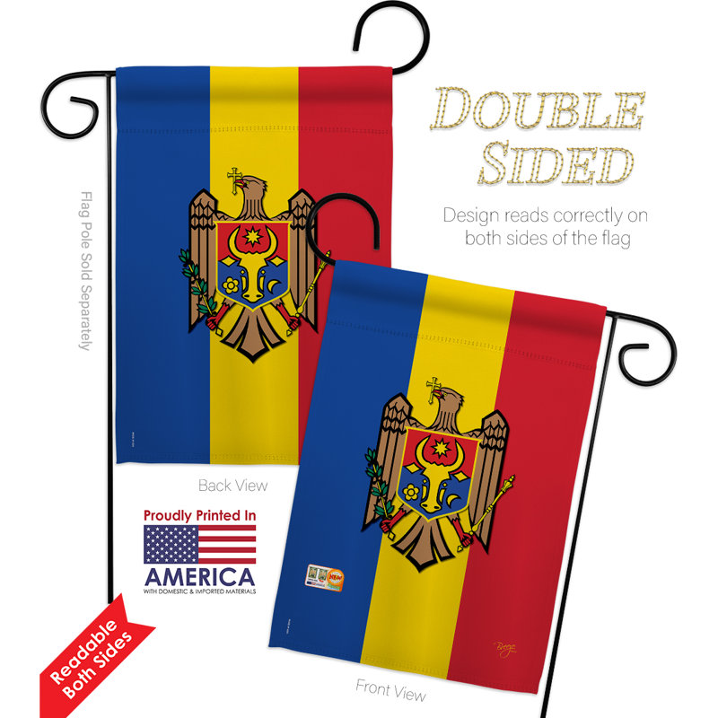 Ensemble drapeau 2 côtés 1 pi 7 po x 1 pi 1 po moldavie