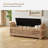 Boatwright 56'' W Flip Compartment Storage Rattan Upholstered Bench with Two Pillows and Solid Wood Feet