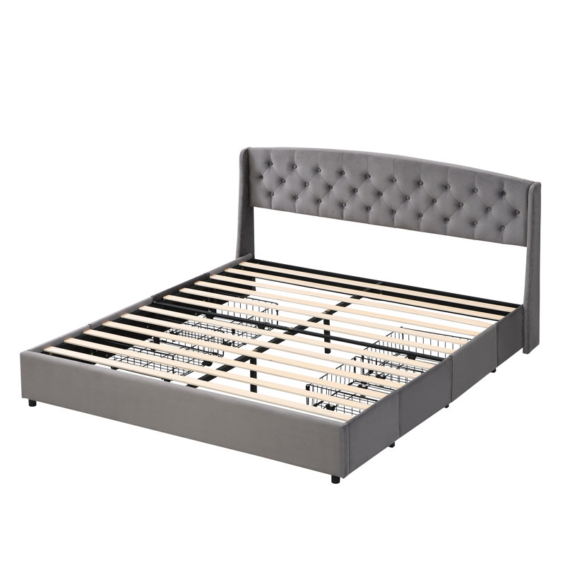 Maggie Upholstered Storage Bed, UK Super King - DE 180 x 200 cm