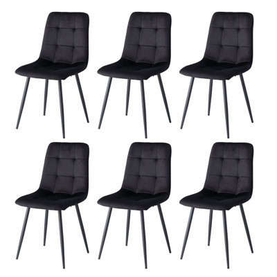 50cm H Velvet Upholstered Metal Side Chair
