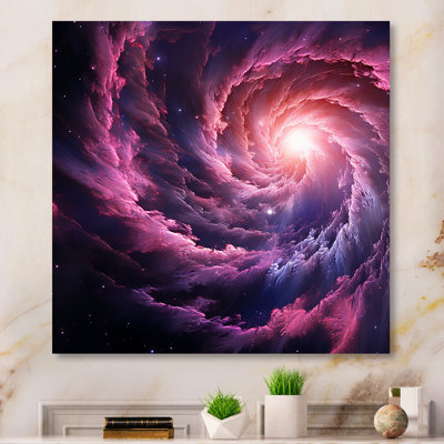Abstract Purple Galaxy Storm II - Abstract Spirals Metal Wall Art