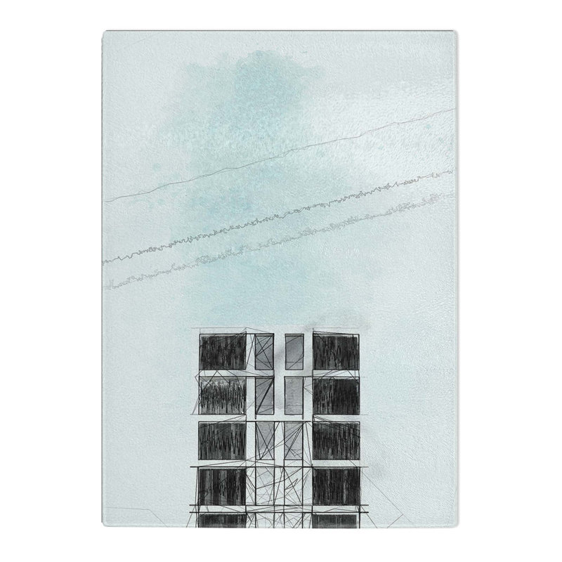 Tempered Glass Sketching the Architecture Vol.35 Chopping Board, 28.5 cm x 39 cm