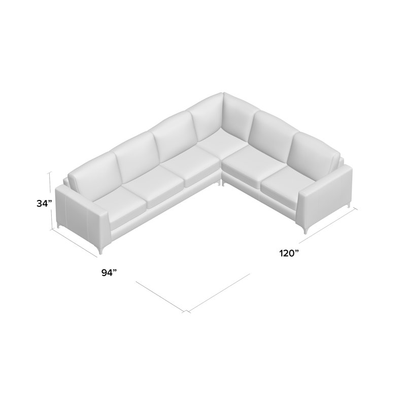 Canapé modulaire en similicuir de 94 po Venie