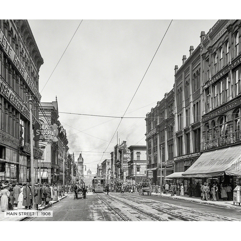 Main Street, Kansas City historique - Toile tendue, H 30 po x l 40 po x 1,5 po