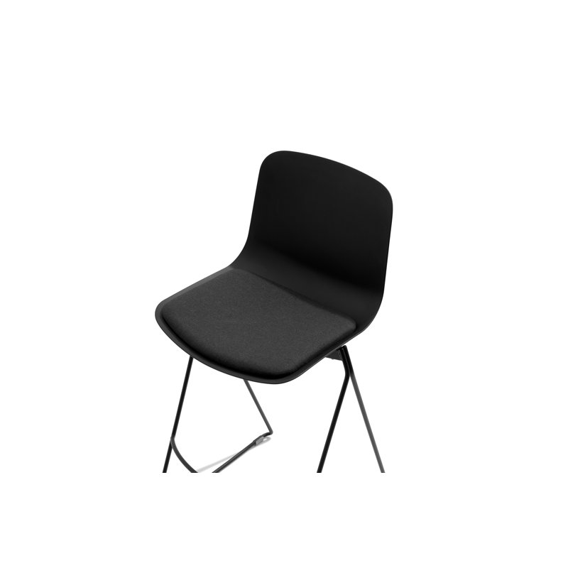 Key Upholstered Counter Stool, Black