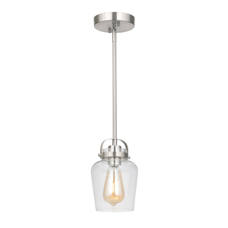 Luminaire suspendu à 1 lumière Tribble, Nickel poli brossé