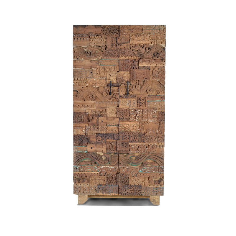 Aiumu 2 Door Solid Wood Wardrobe