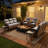 8 Person Outdoor Garden Nighttime Moments Family Sofa Conversation Set With Swivel Chairs And Split-Type Fire Pit-345681974