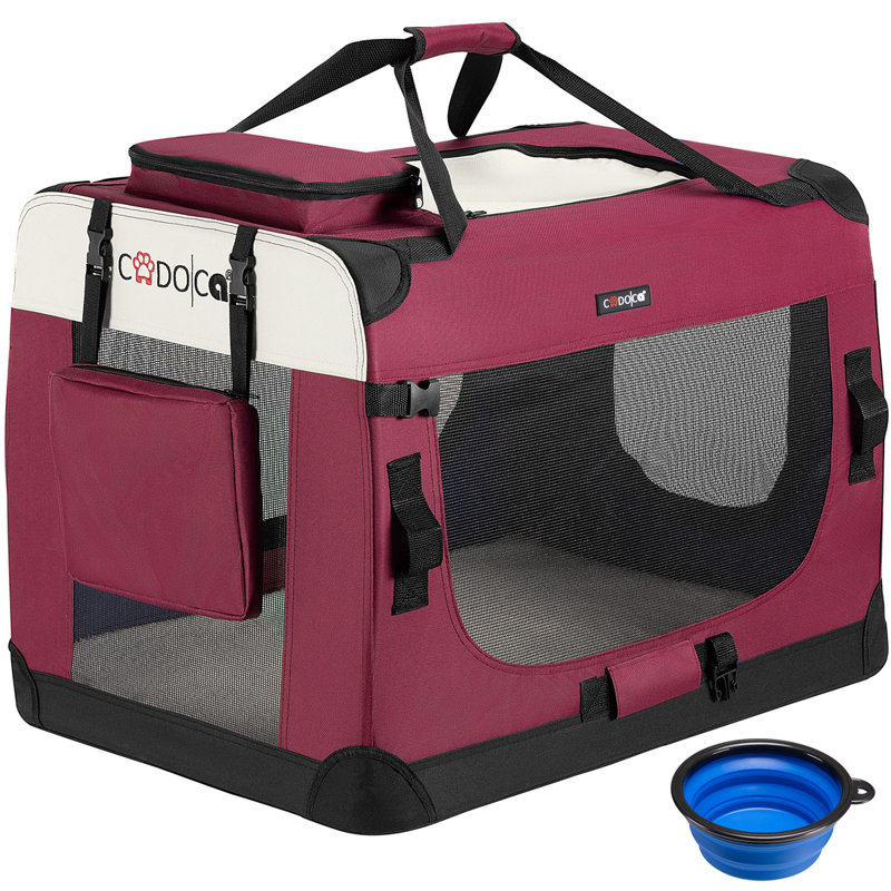 Kempner Pet Carrier, 52cm H x 70cm W x 50cm D, Red
