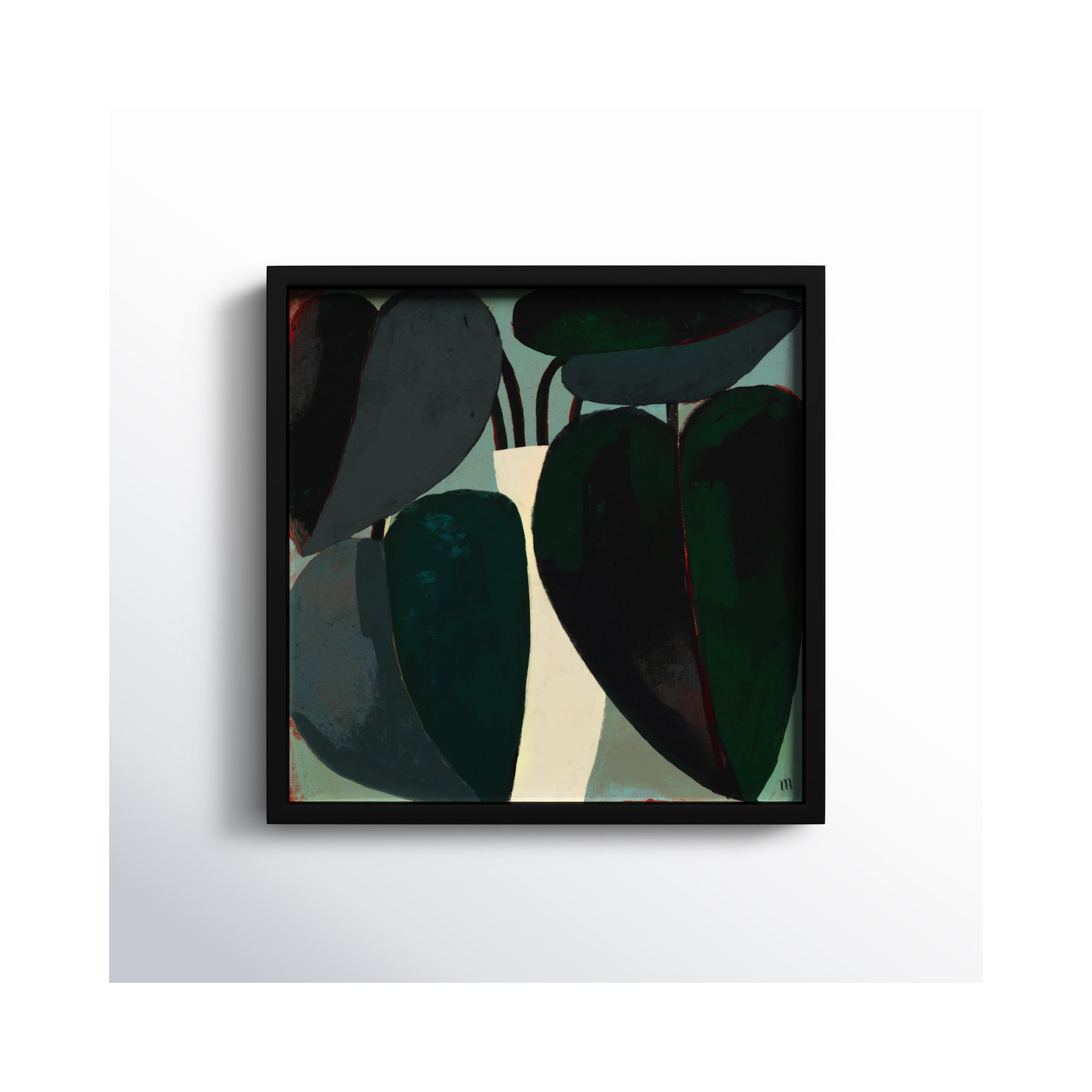 Fall Plant by StudioM, Black, 16" H x 16" W x 1.25" D