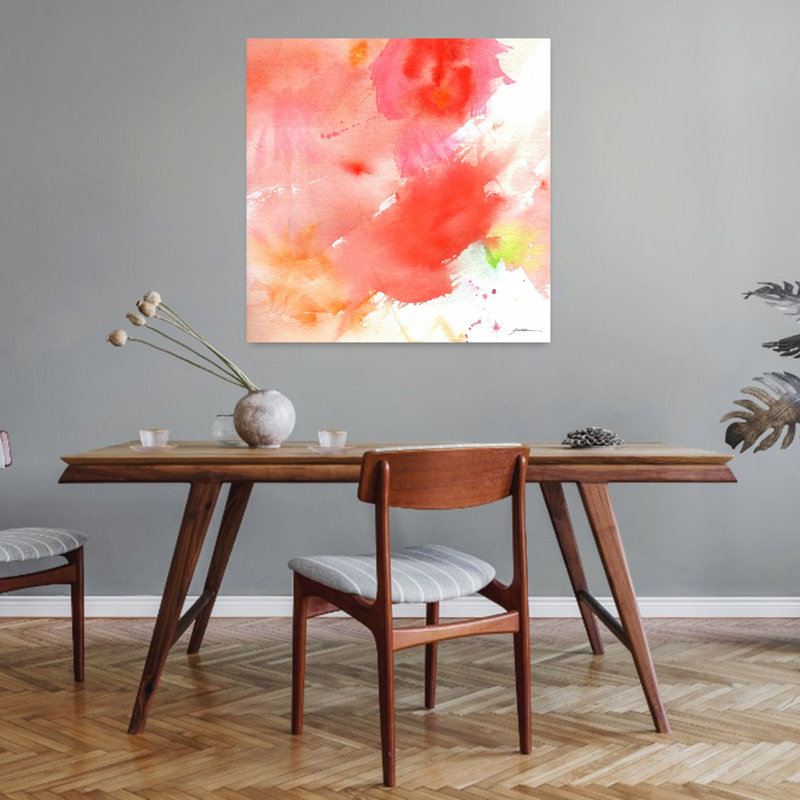 Art abstrait abstrait rose, H 32 po x l 32 po