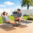 2 Piece Sun Loungers, Folding Chaise Lounge Chairs With Reclining Back, Breathable Mesh Seat, Headrest, Black-856076483