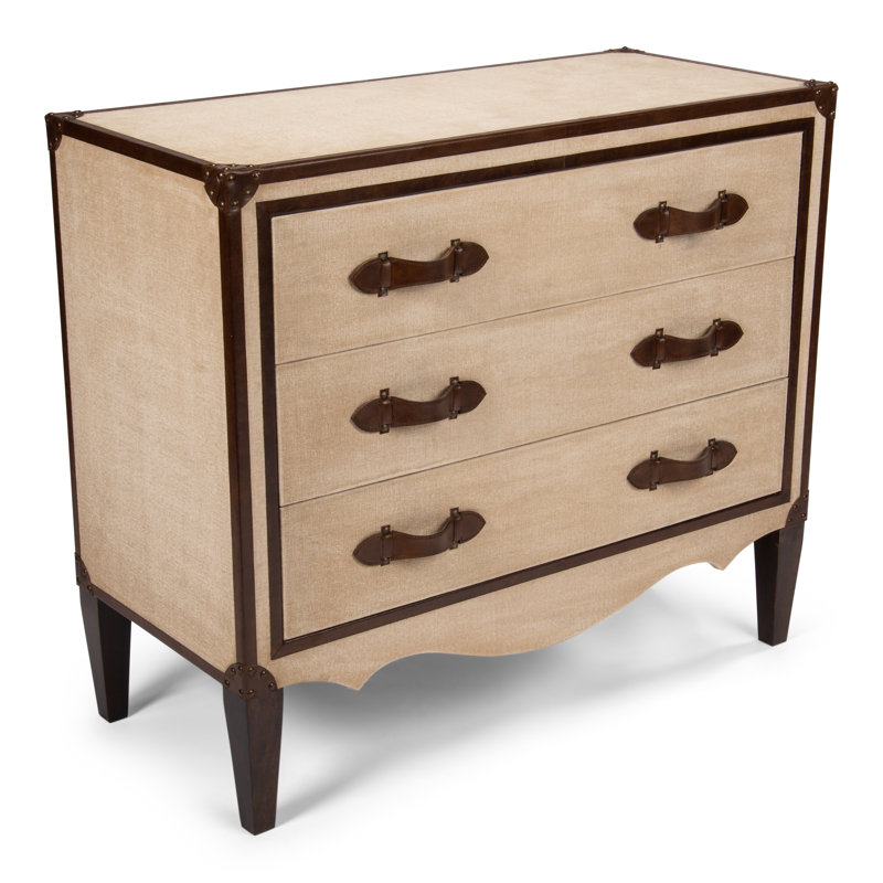 French Art Deco 36'' W Solid Wood Nightstand