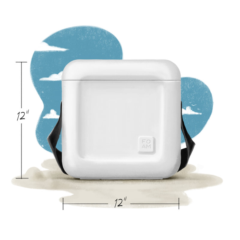 White EVA Foam 22qt Hybrid Soft-Hard Cooler with Strap
