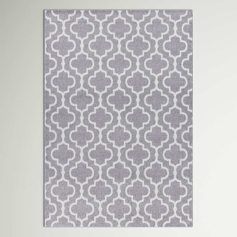 Tapis gris / blanc cassé Alkire Performance, Rectangle 5 pi 3 po x 7 pi 8 po