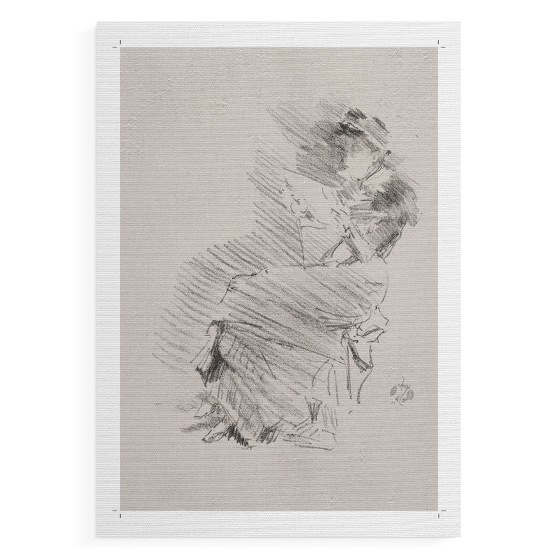 Croquis rétro XLII - impression sur toile seulement - non encadrée, H 18 po x l 12 po