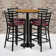 Aniket 30'' Round Laminate Table Set with Round Base and 4 Ladder Back Metal Barstools