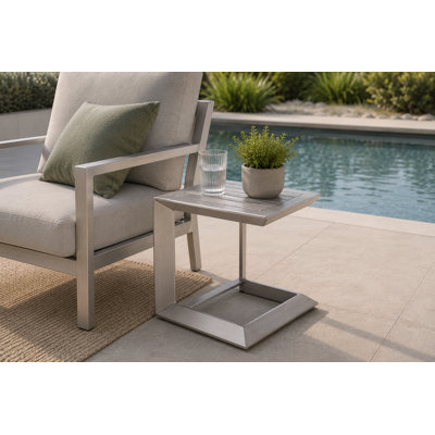 Harleen Square Metal Outdoor Side Table
