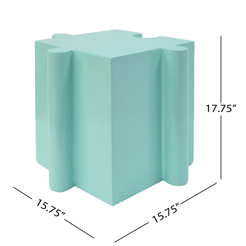 Table d'appoint casse-tête, table modulaire à bords convexes MGO, Vert clair, Single, 17.75" H x 15.75" W x 15.75" D