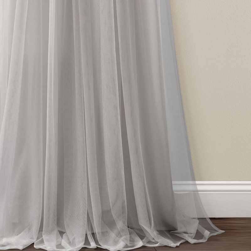 Semi Sheer Curtain Pair, Light Gray