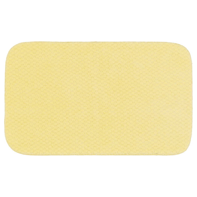 Tapis pour salle de bain en nylon avec envers antidérapant Juliahna, Jaune, L 24 pi x L 40 pi
