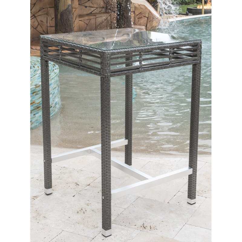 Table de bar en verre Graphite