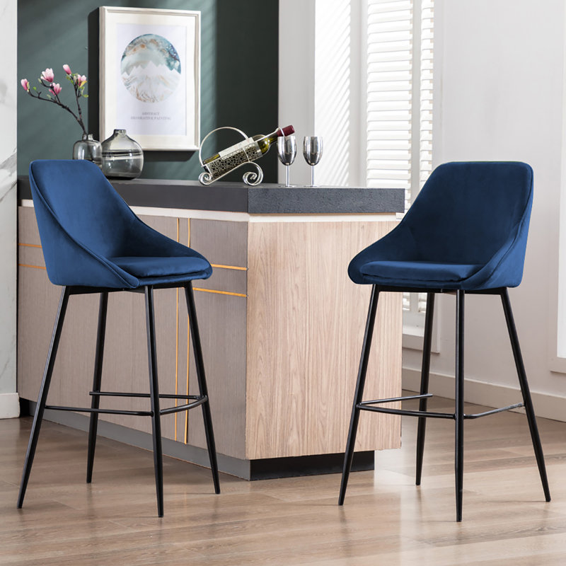 Tabouret Layken, Tabouret de bar (siège d'une hauteur de 29 po), Bleu