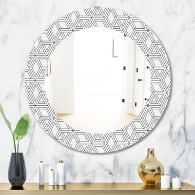 Noir et blanc 2 - Miroir moderne Mid-Century
