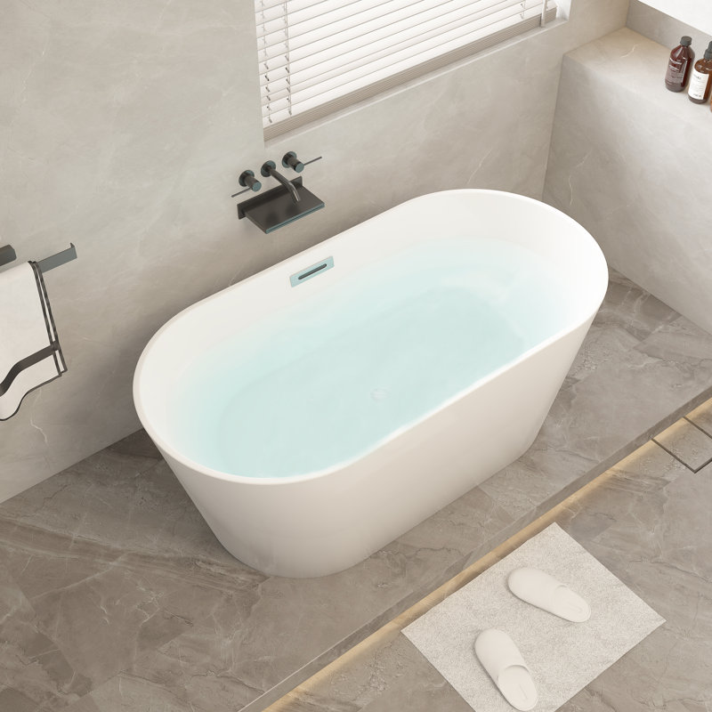 54.75'' x 27.75'' Freestanding Acrylic Bathtub