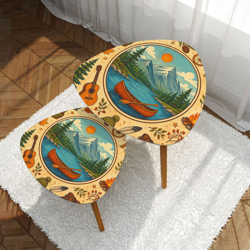 Ensemble de 2 tables basses gigognes Triangle