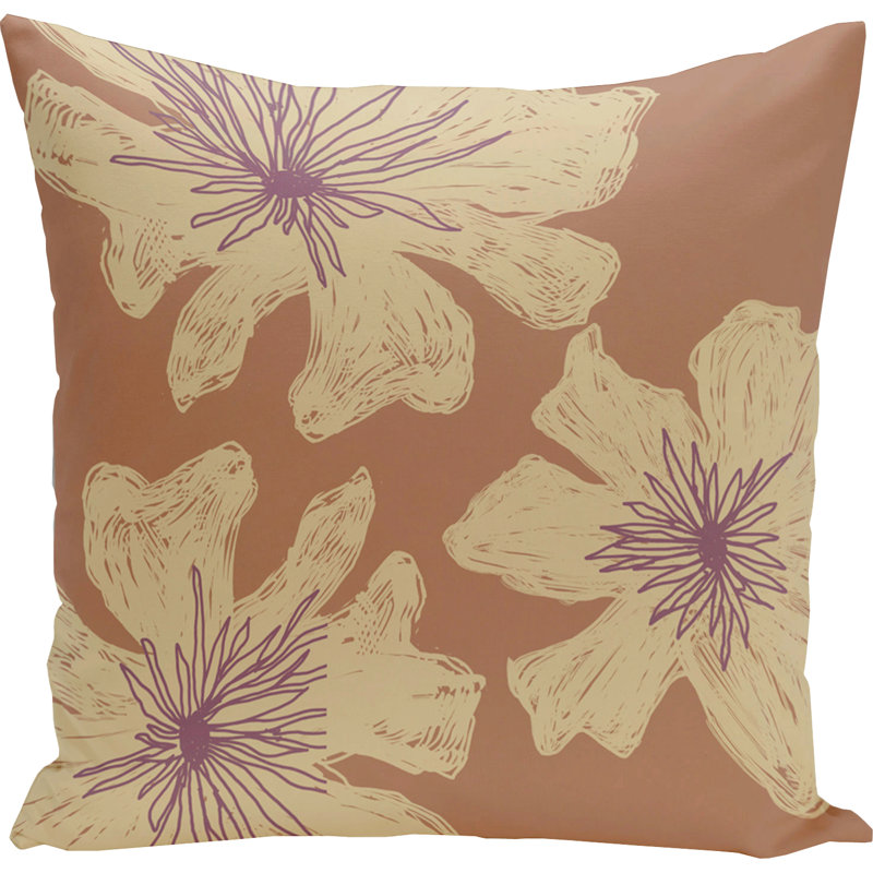 Coussin réversible, H 20 po x l 20 po, Hu Poo / gingembre / prune, Carré