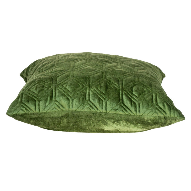 Aleta Transitional Quilted Olive Throw Pillow, Olive