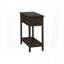 Table d'appoint étroite à 2 niveaux avec tiroir de rangement - placage en noyer brun, l 11,75 po x L 23,5 po x H 25 po-1089016220
