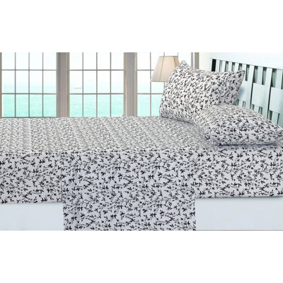 Ensemble de draps en microfibre Floral