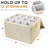 Stemware Storage Container For Moving, Hard Shell, Stackable Wine Glass Storage Box With Dividers & Handles, Crystal Glassware, Beige