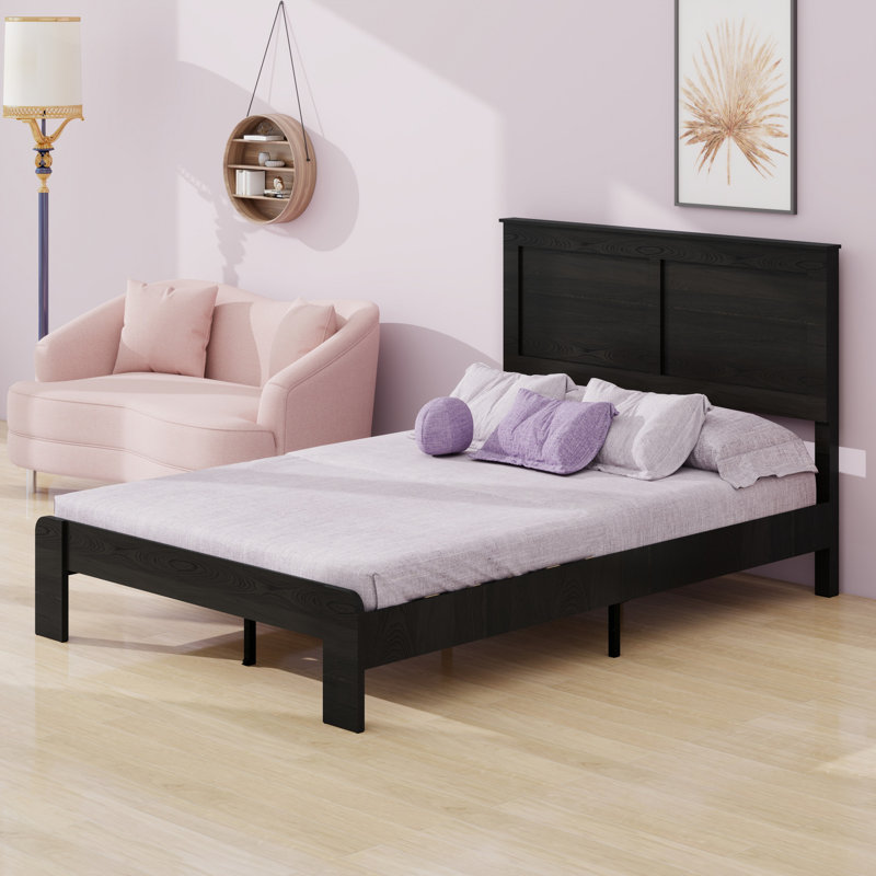 Base de lit, base de lit plateforme en bois, grand rangement sous le lit, Double