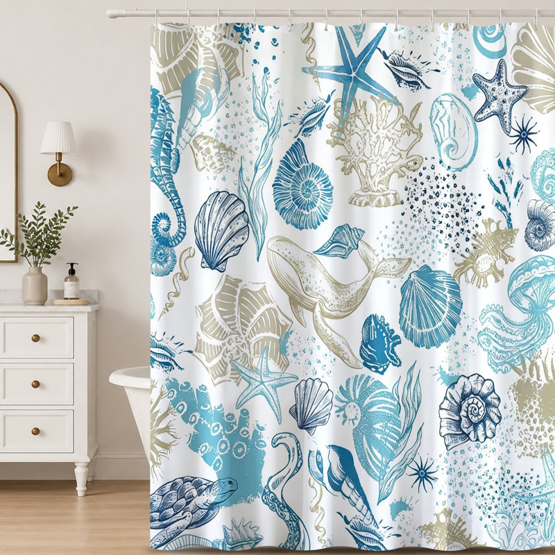 Shower Curtains with Hooks Included