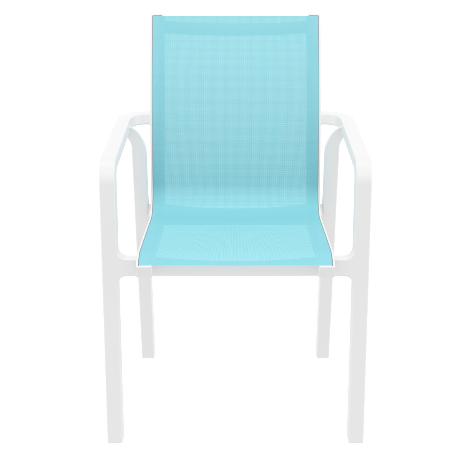 Farrah Stackable Patio Armchair, White/Turquoise