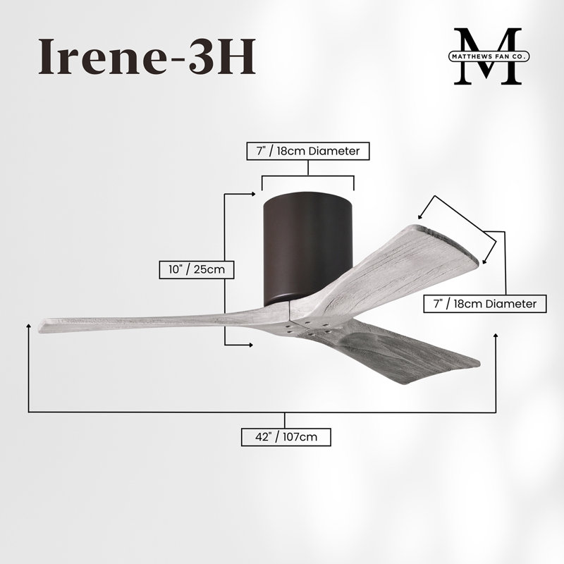 Ventilateur de plafond à 3 pales Olivier, Bronze texturé, Ton bois de grange, 42"