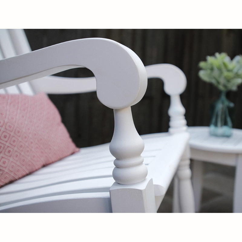Oisin Solid Wood Outdoor Rocking Chair, White