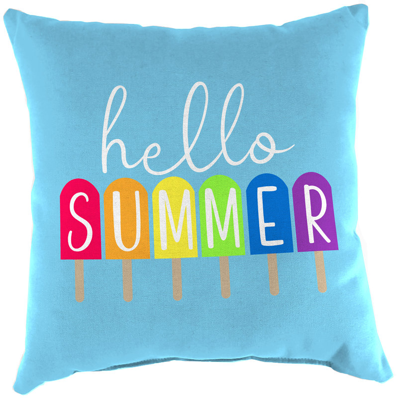 14" x 14" Outdoor Throw Pillow, Blue Summer