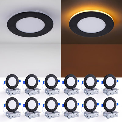 Luminaire encastré à DEL noir de 4 pouces de 4 pouces, luminaire écoénergétique 120v pour chambre à coucher de cuisine à domicile