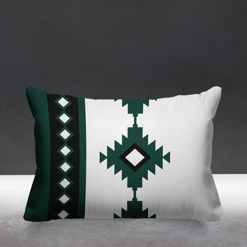 Coussin intérieur / extérieur Carlos Southwestern, Émeraude