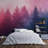 Pink & Navy Misty Pine Forest-374294985