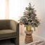 3 pi Arbre de Noël décoratif pré-éclairé recouvert de neige artificielle en pot doré